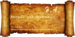 Horpácsi Andrea névjegykártya