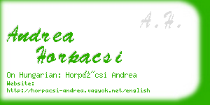 andrea horpacsi business card